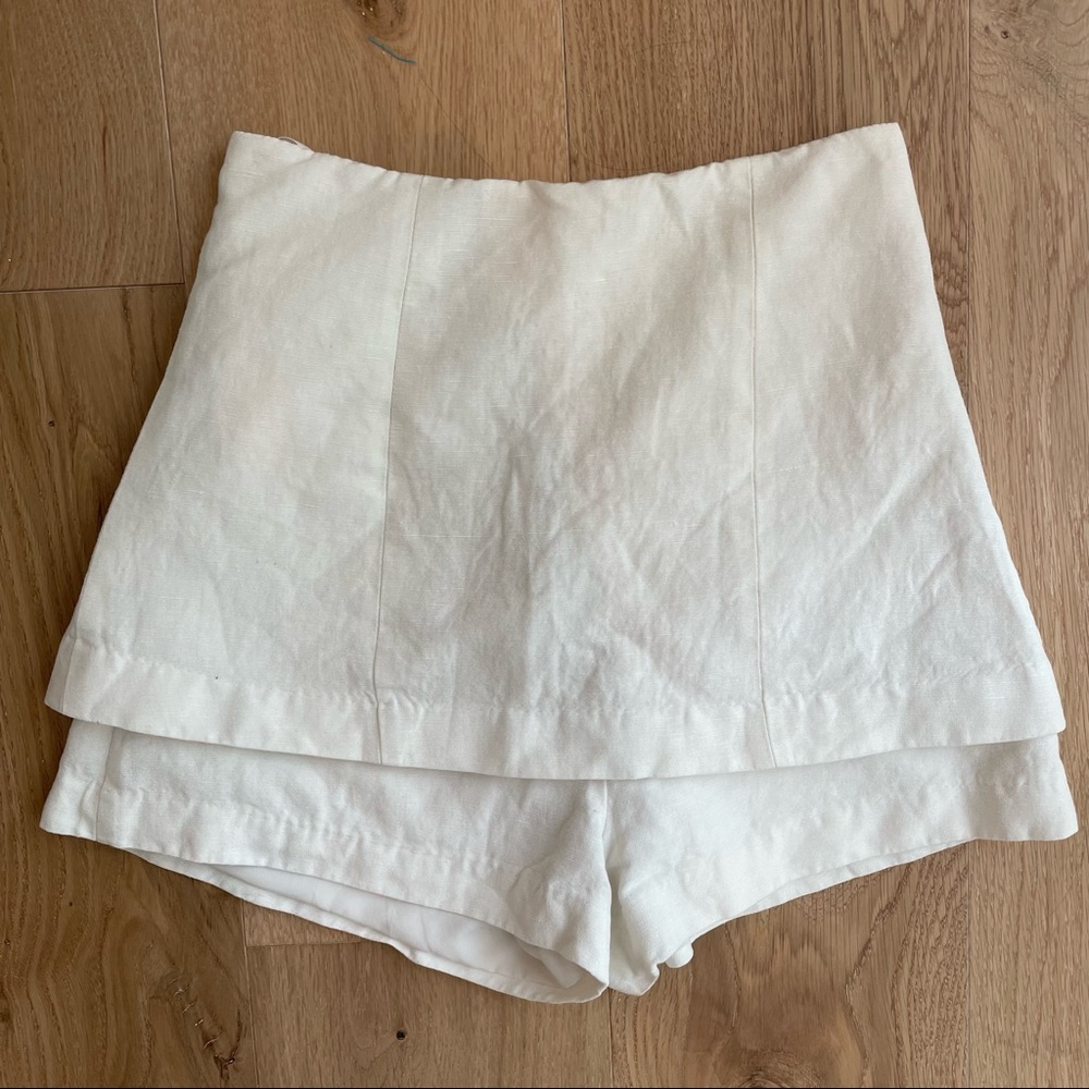 C/MEO Collective White Layered Skort Shorts